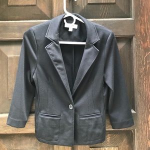 Black cotton cropped blazer